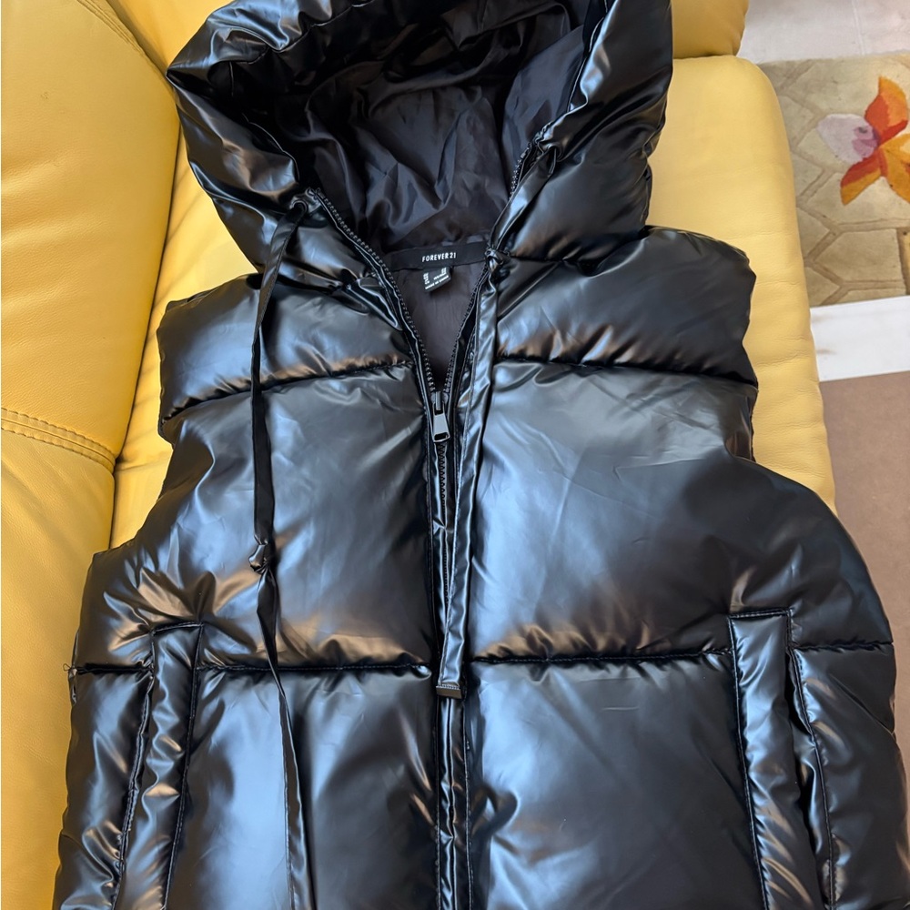 Forever 21 Black Puffer Vest